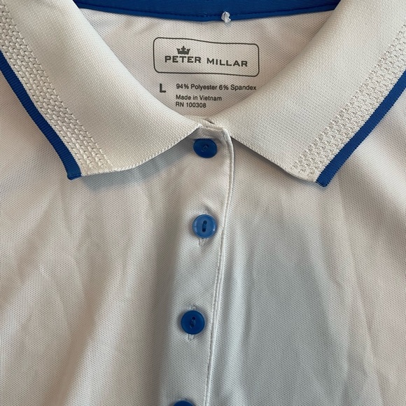 Peter Millar White Polo Shirt Classic Fit - Picture 3 of 4